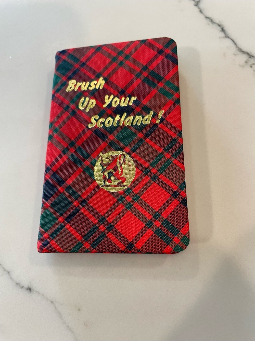 Brush up on your Scotland Tartan Cloth Covered Hardcover Miniature 1972 Book